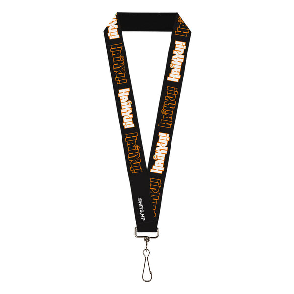Buckle-Down Lanyard - 1.0" - HAIKYU Title Logos Black/Orange/White