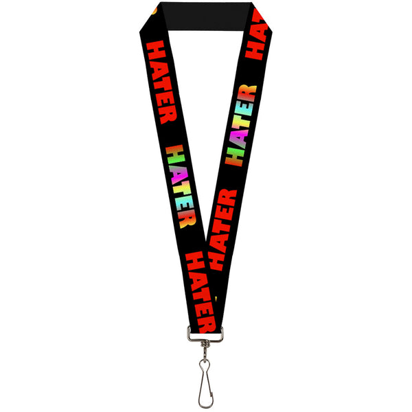 Buckle-Down Lanyard - 1.0" - HATER Black Red Rainbow Fade