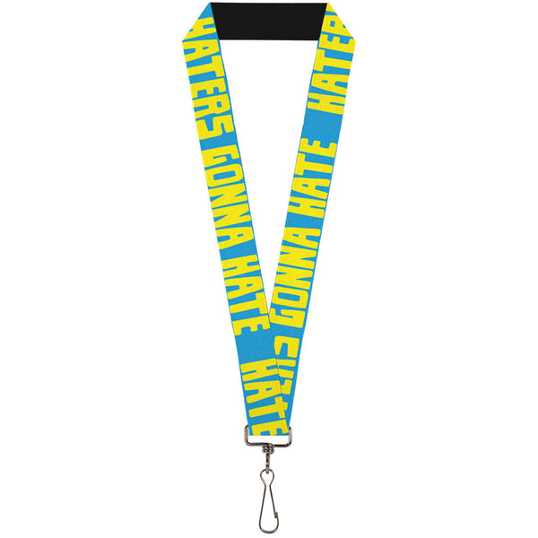 Buckle-Down Lanyard - 1.0" - HATERS GONNA HATE Turquoise Yellow