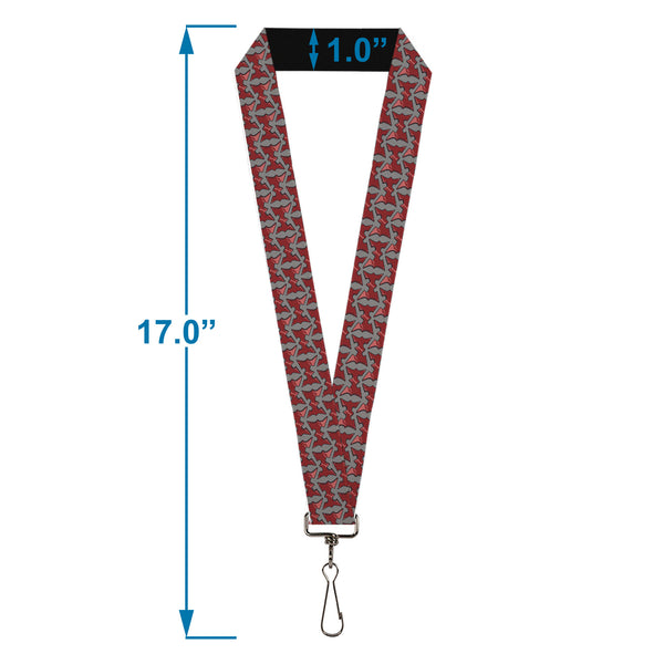Buckle-Down Lanyard - 1.0" - He-Man Battle Armor Chest Logo Gray/Reds