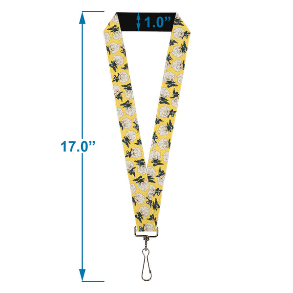 Buckle-Down Lanyard - 1.0" - Hell's Paradise Chibi Gabimaru Poses Scattered Yellow