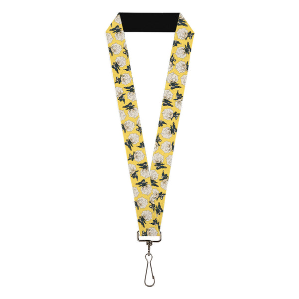 Buckle-Down Lanyard - 1.0" - Hell's Paradise Chibi Gabimaru Poses Scattered Yellow