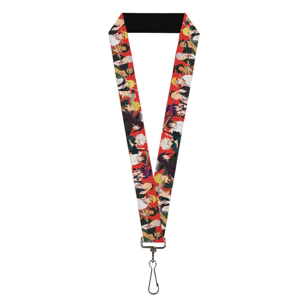 Buckle-Down Lanyard - 1.0" - Hell's Paradise Convicts and Yamada Clan Characters Red