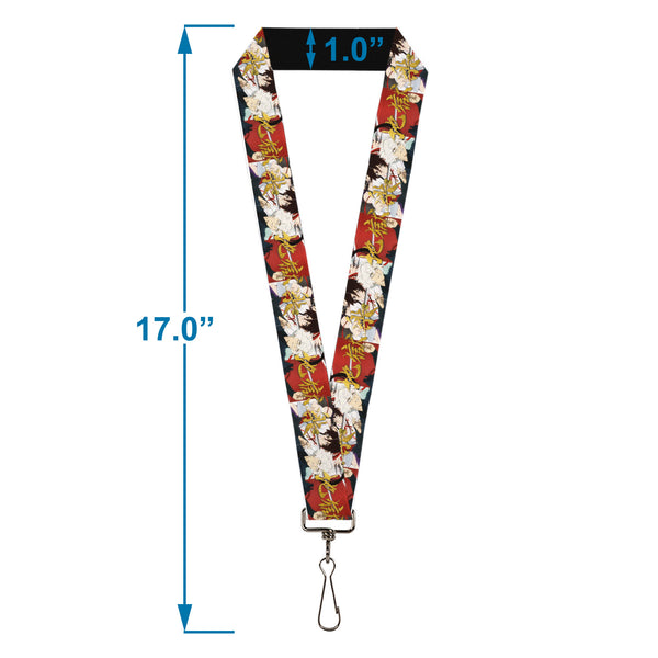 Buckle-Down Lanyard - 1.0" - Hell's Paradise Gabimaru And Sagiri Title Pose And Logo Red