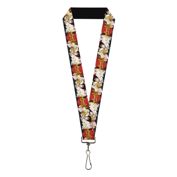 Buckle-Down Lanyard - 1.0" - Hell's Paradise Gabimaru and Sagiri Title Pose and Logo Red