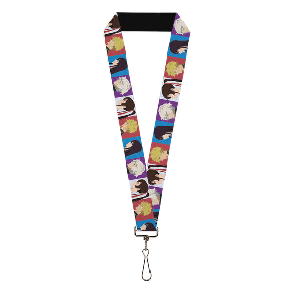 Buckle-Down Lanyard - 1.0" - Hell's Paradise Gabimaru Sagiri Chobe and Toma Profile Blocks Multi Color