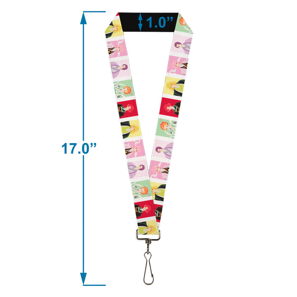 Buckle-Down Lanyard - 1.0" - Hell's Paradise Tensen Character Pose Blocks White/Multi Color
