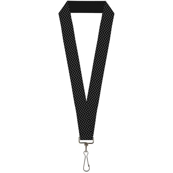 Buckle-Down Lanyard - 1.0" - Herringbone Jagged Black Gray