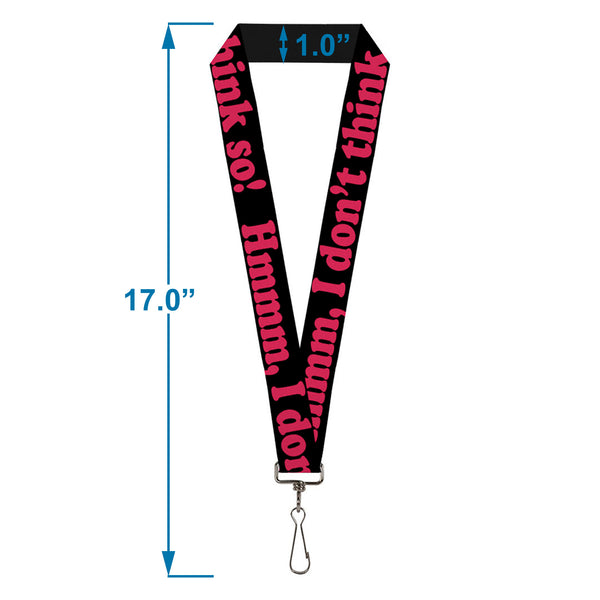 Buckle-Down Lanyard - 1.0" - HMMM I DON'T THINK SO Black Pink