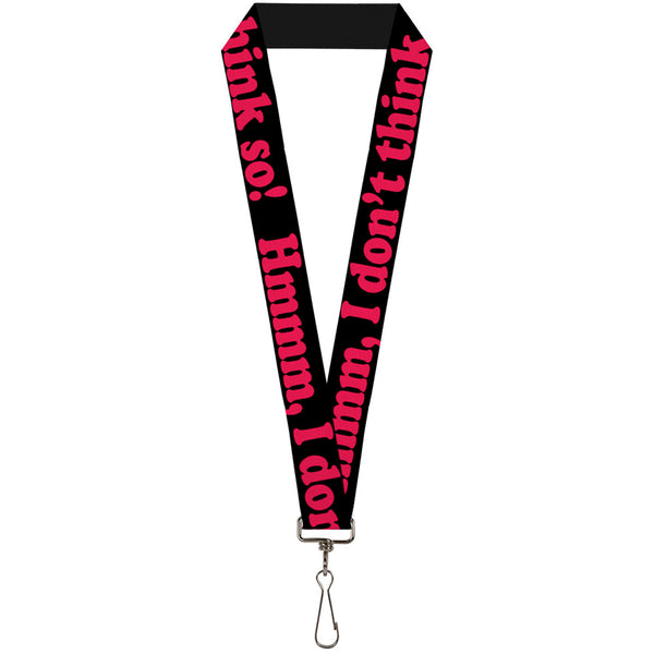 Buckle-Down Lanyard - 1.0" - HMMM I DON'T THINK SO Black Pink
