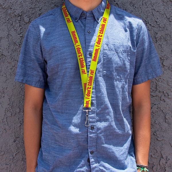 Buckle-Down Lanyard - 1.0" - HMMM I DON'T THINK SO Yellow Pink