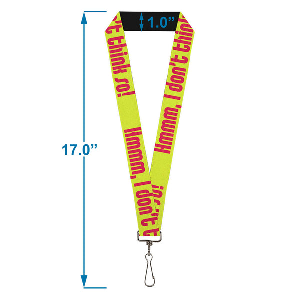 Buckle-Down Lanyard - 1.0" - HMMM I DON'T THINK SO Yellow Pink