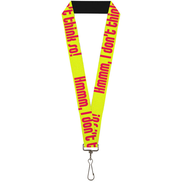 Buckle-Down Lanyard - 1.0" - HMMM I DON'T THINK SO Yellow Pink