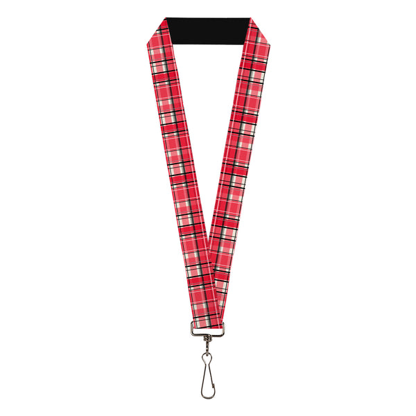 Buckle-Down Lanyard - 1.0" - Holiday Christmas Plaid Red/White/Black
