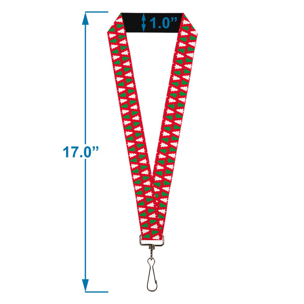 Buckle-Down Lanyard - 1.0" - Holiday Cookie Cutter Christmas Tree Red/Green/White