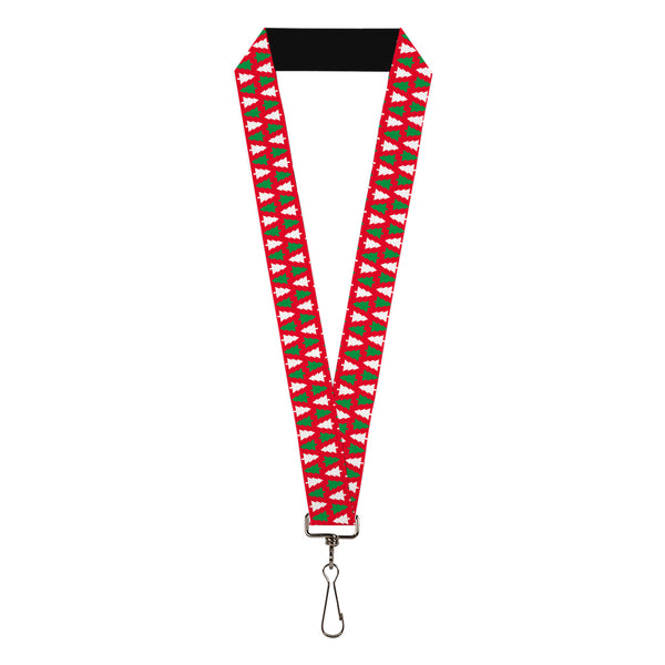 Buckle-Down Lanyard - 1.0" - Holiday Cookie Cutter Christmas Tree Red/Green/White