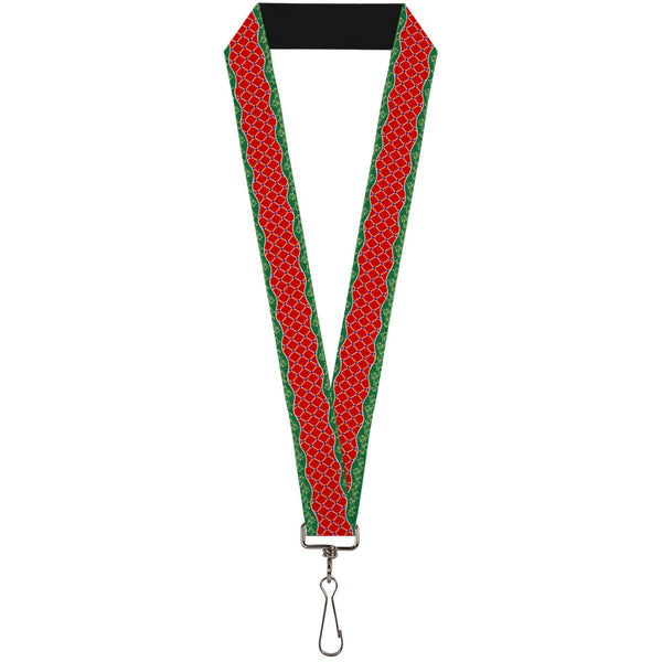 Buckle-Down Lanyard - 1.0" - Holiday Trim Stripe Green Red