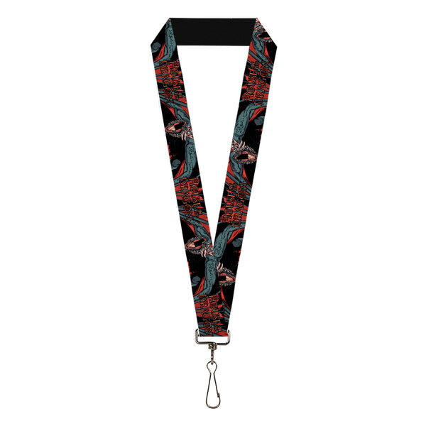 Buckle-Down Lanyard - 1.0" - HOUSE OF THE DRAGON Drogon Roar and Title Logo Black/Grays/Reds