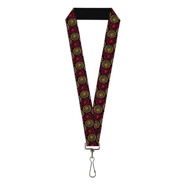 Buckle-Down Lanyard - 1.0" - House of the Dragon Targaryen Sigil Flip Black/Red/Orange