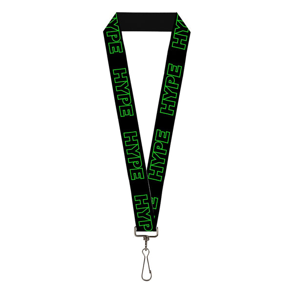 Buckle-Down Lanyard - 1.0" - HYPE Outline Black Neon Green