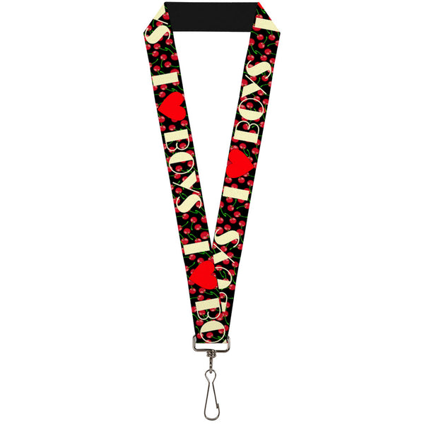 Buckle-Down Lanyard - 1.0" - I Heart BOYS Black Cherries
