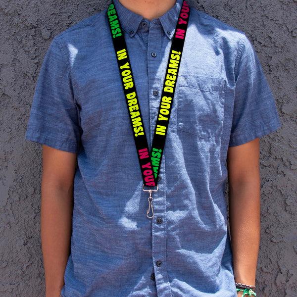Buckle-Down Lanyard - 1.0" - IN YOUR DREAMS Black Pink Green Yellow