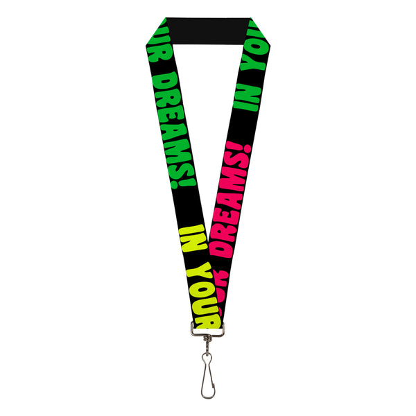 Buckle-Down Lanyard - 1.0" - IN YOUR DREAMS Black Pink Green Yellow
