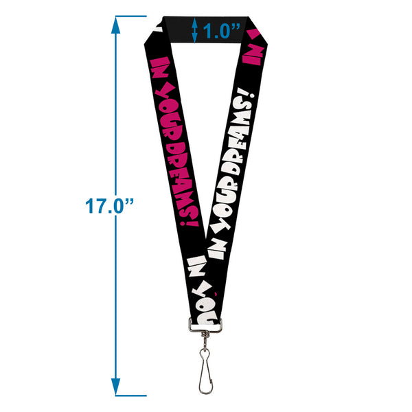 Buckle-Down Lanyard - 1.0" - IN YOUR DREAMS Black White Pink