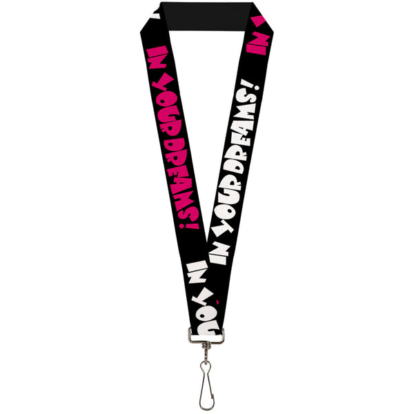 Buckle-Down Lanyard - 1.0" - IN YOUR DREAMS Black White Pink