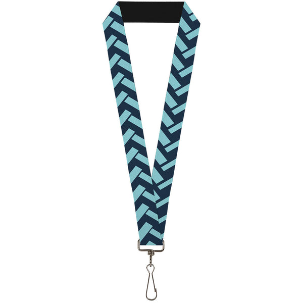 Buckle-Down Lanyard - 1.0" - Jagged Chevron Navy Turquoise