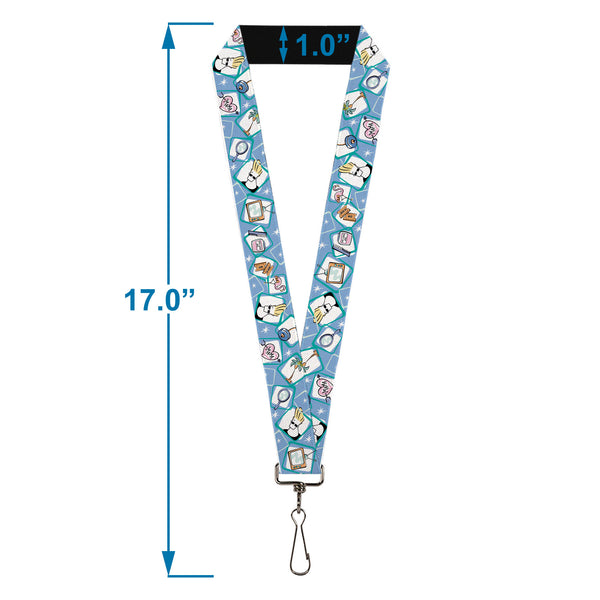 Buckle-Down Lanyard - 1.0" - Johnny Bravo Icon Blocks Collage Blues/White