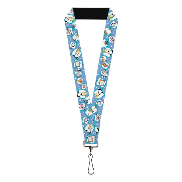 Buckle-Down Lanyard - 1.0" - Johnny Bravo Icon Blocks Collage Blues/White