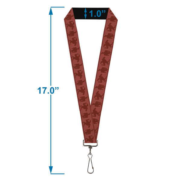 Buckle-Down Lanyard - 1.0" - Johnny Bravo Pose Turn Silhouettes Reds