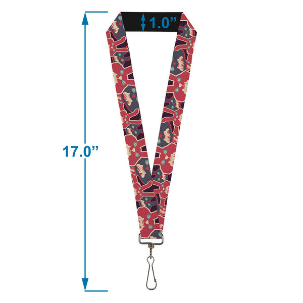Buckle-Down Lanyard - 1.0" - Kaleidoscope Balls White Black