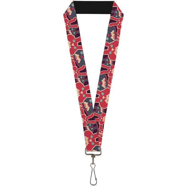 Buckle-Down Lanyard - 1.0" - Kaleidoscope Balls White Black