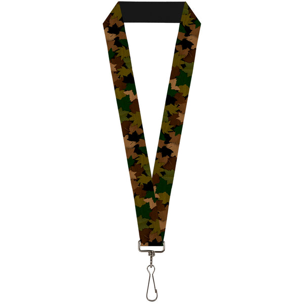 Buckle-Down Lanyard - 1.0" - Leaf Camo Browns Greens Black