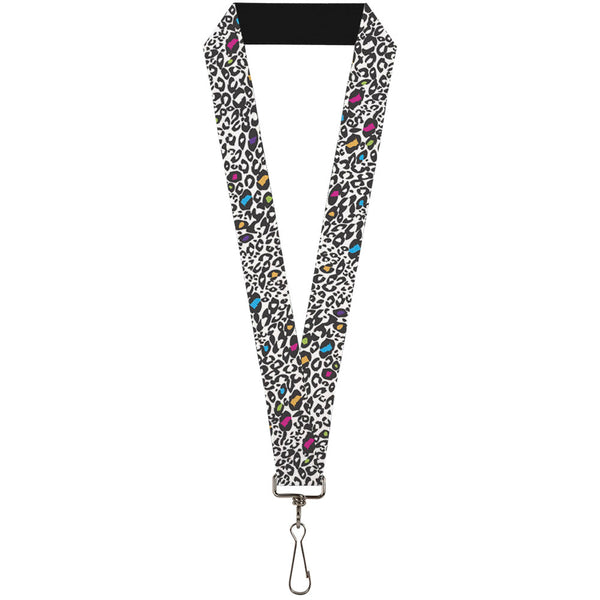 Buckle-Down Lanyard - 1.0" - Leopard White Black Multi Color