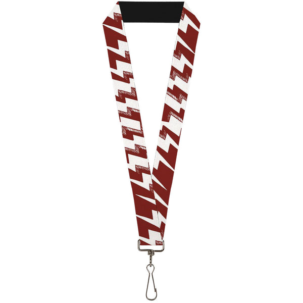 Buckle-Down Lanyard - 1.0" - Lightning Bolts Sketch Red White