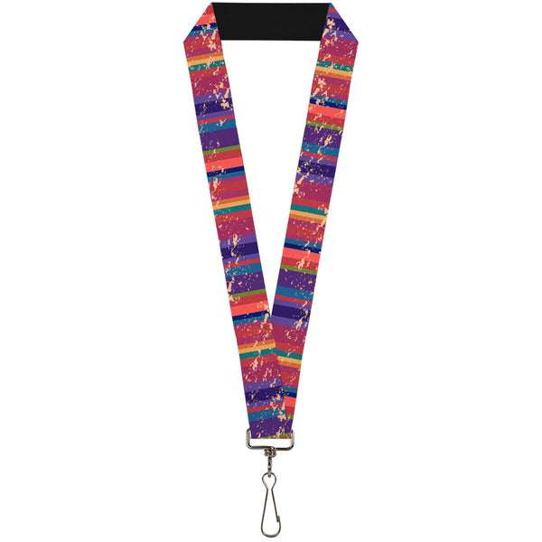 Buckle-Down Lanyard - 1.0" - Lines Weathered Reds Purples