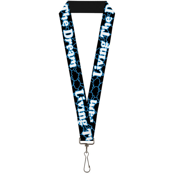 Buckle-Down Lanyard - 1.0" - LIVING THE DREAM Black Blue White