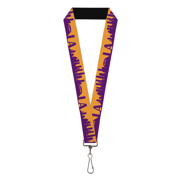 Buckle-Down Lanyard - 1.0" - Los Angeles Solid Skyline Gold Purple