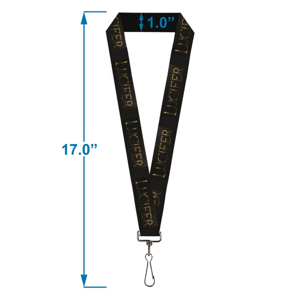 Buckle-Down Lanyard - 1.0" - LUCIFER Title Logo Black/Gold