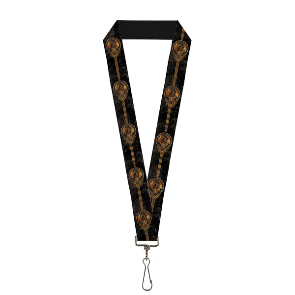 Buckle-Down Lanyard - 1.0" - MACUSA Seal Stripe Black Golds