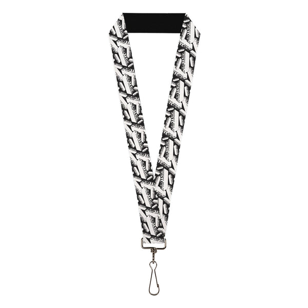Buckle-Down Lanyard - 1.0" - MASTERS OF THE UNIVERSE Brick Logo Stacked White/Black