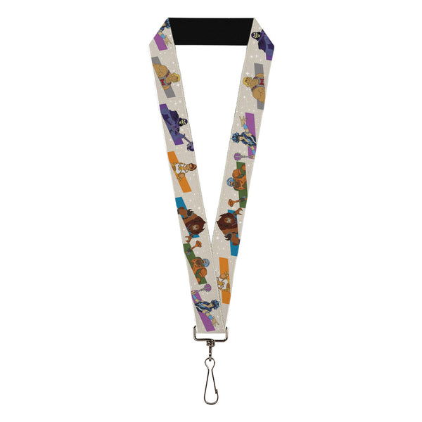 Buckle-Down Lanyard - 1.0" - Masters of the Universe Heroes and Villains Poses White/Multi Color