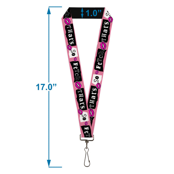Buckle-Down Lanyard - 1.0" - Mean Girls THAT'S SO FETCH Collage Pink/Black/White