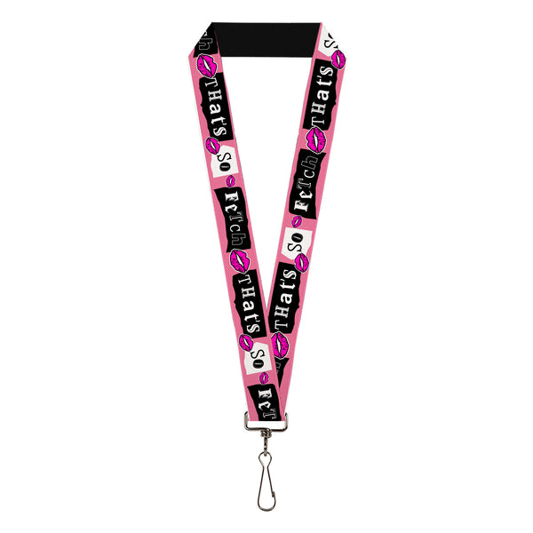 Buckle-Down Lanyard - 1.0" - Mean Girls THAT'S SO FETCH Collage Pink/Black/White