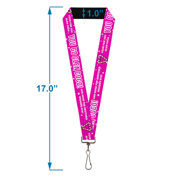 Buckle-Down Lanyard - 1.0" - Mean Girls YOU GO GLEN COCO Pink/White