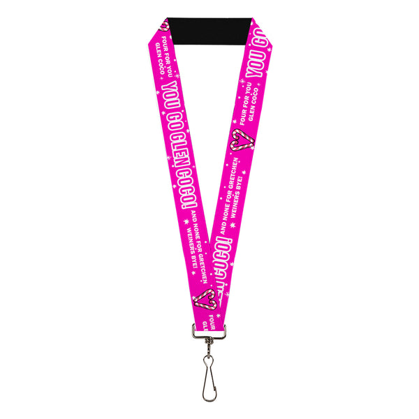 Buckle-Down Lanyard - 1.0" - Mean Girls YOU GO GLEN COCO Pink/White