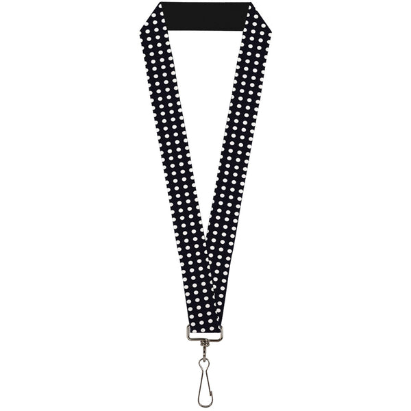 Buckle-Down Lanyard - 1.0" - Micro Polka Dots Black White